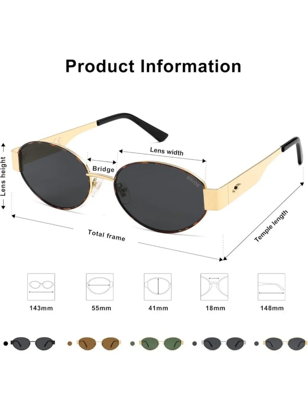 Women's Tortoise gold Grey Retro Oval Trendy Shades UV400 Protection Sunglasses